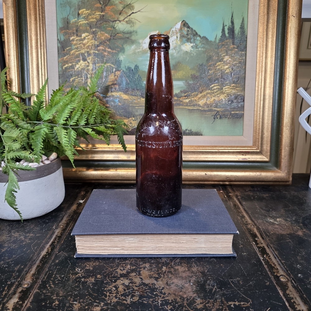 Antique Smith Bros. Youngstown OH Bottle 12 1/2 Fl. Oz. Amber Beer Bottle 10"